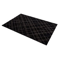 tica copenhagen - Smudsmåtte - Lines - Sort/Sand - 67x120cm.